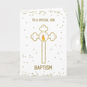 Sohn Tauf Gold Kreuz Karte