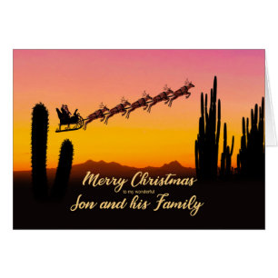 Sohn und Familie Weihnachten Weihnachten über Wüst