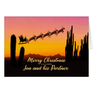 Sohn und Partner Weihnachten Weihnachten über Wüst