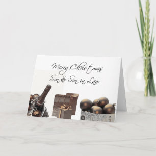 Sohn und Schwiegersohn Frohe Weihnachtskarte Feiertagskarte