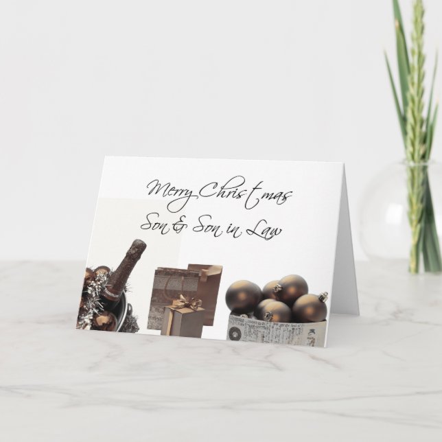Sohn und Schwiegersohn Frohe Weihnachtskarte Feiertagskarte (Vorderseite)