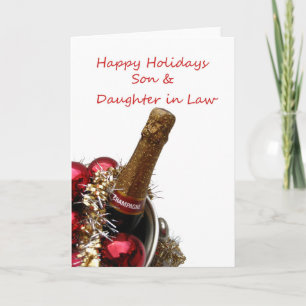 Sohn und Tochter im Gesetz Frohe Weihnachtskarte Feiertagskarte