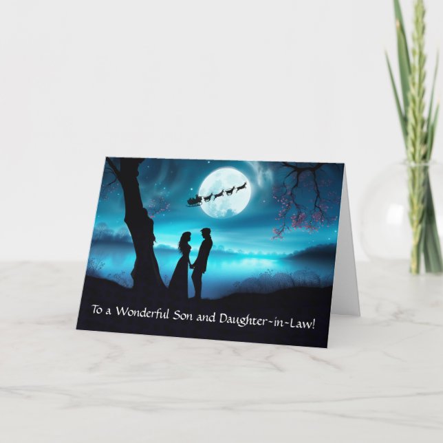 Sohn und Tochter im Gesetz Weihnachtsfeiertag Karte (Vorderseite)