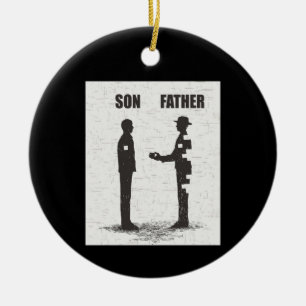 Sohn und Vater Keramik Ornament