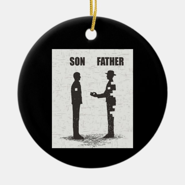 Sohn und Vater Keramik Ornament (Vorne)