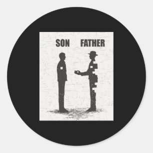 Sohn und Vater Runder Aufkleber