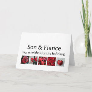 Sohn und Verlobte Frohe Weihnachtskarte Feiertagskarte