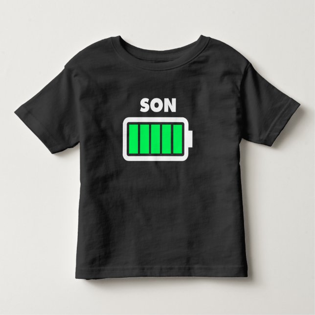 Sohn-volles Batterie-Shirt Kleinkind T-shirt (Vorderseite)