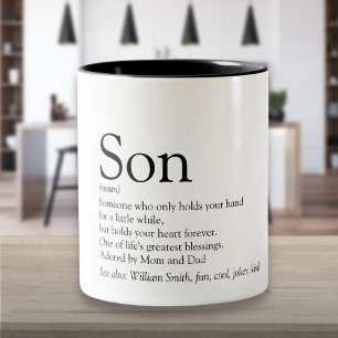 Sohn Weltweit Bester Je Definition Modern Spaß Zweifarbige Tasse