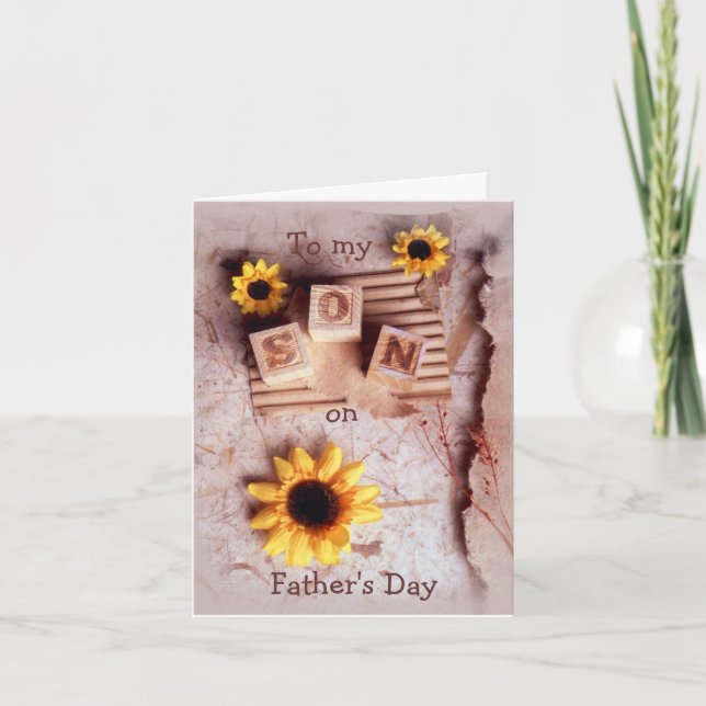 Sohn zu meinem an der Vatertag Karte (Vorderseite)