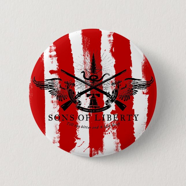 Söhne des Freiheits-Rebellen Stripes Knopf Button (Vorderseite)