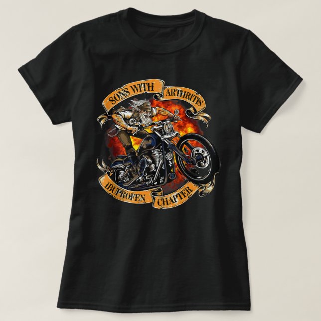 Söhne mit Arthritis Ibuprofen Kapitel Motorrad T T-Shirt (Design vorne)