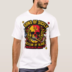 Söhne Siziliens von Bloamerikaner durch Geburt T-Shirt