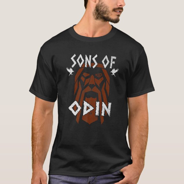 Söhne von Odin Vikings Valhalla Viking T-Shirt (Vorderseite)