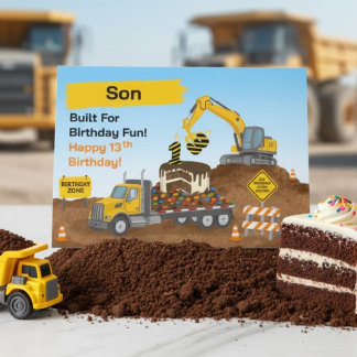 Sohns 13. Geburtstag Baustelle Karte
