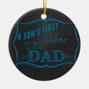 Sohns erster Held ist Papa Blaue Tafel Keramikornament