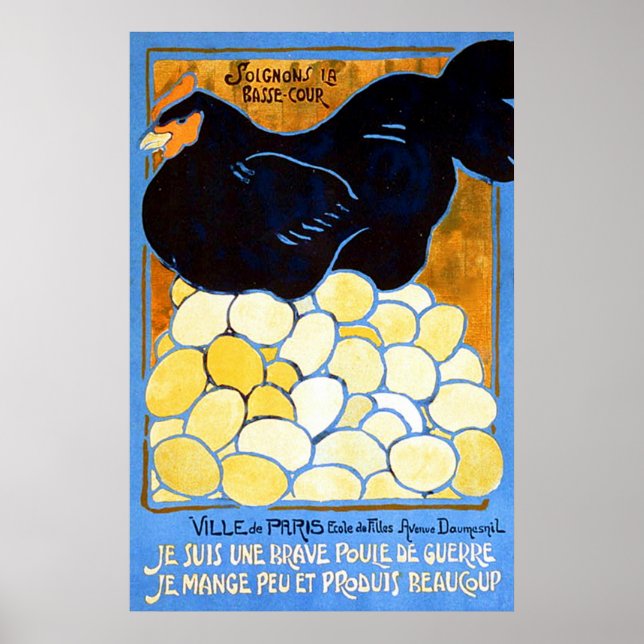 Soignons la basse-cour ~ Vintages Französisch WW1. Poster (Vorne)