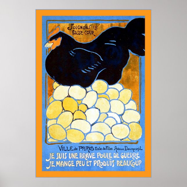 Soignons la basse-cour ~ Vintages französisches WW Poster (Vorne)