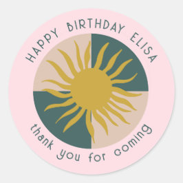 Soiree BIRTHDAY Modernes Niedliches KUSTOM Runder Aufkleber