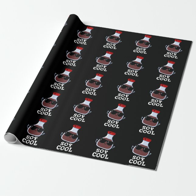 Soja Cool Funny Soy Sauce Pun Dark BG Geschenkpapier (Ungerollt)