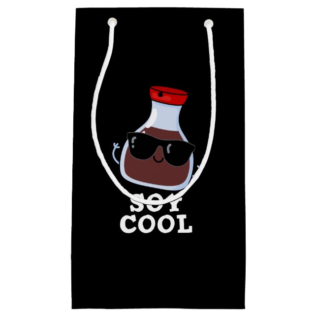 Soja Cool Funny Soy Sauce Pun Dark BG Kleine Geschenktüte (Vorderseite)