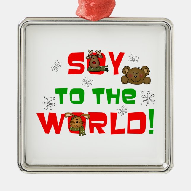 Soja für die Welt Silbernes Ornament (Vorne)