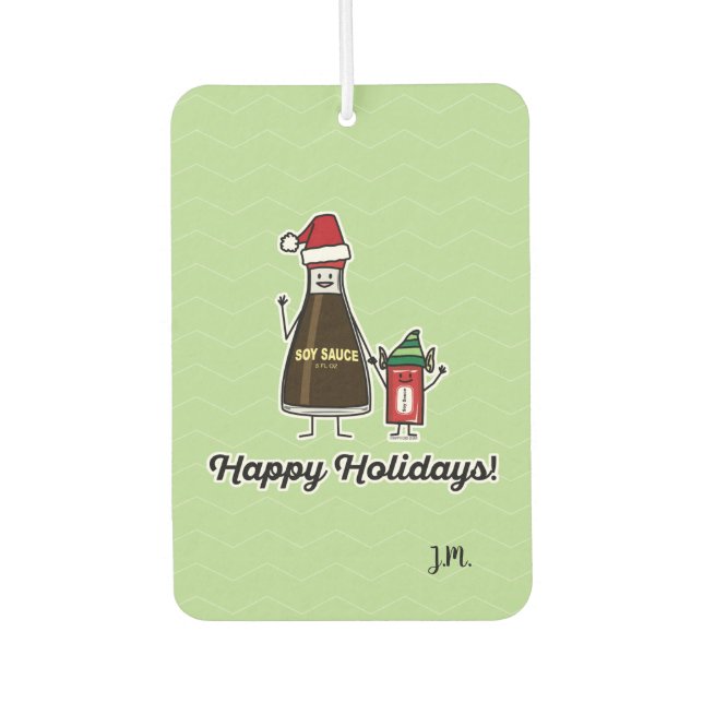 Soja Sauce Flasche Kind Weihnachten Weihnachten Autolufterfrischer (Vorderseite)