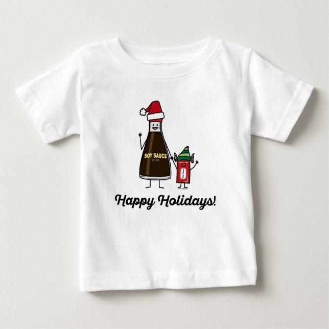 Soja Sauce Flasche Kind Weihnachten Weihnachten Baby T-shirt (Vorderseite)