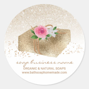 Soja-Seife selbstgemacht Naturkosmetik Badewanne G Runder Aufkleber