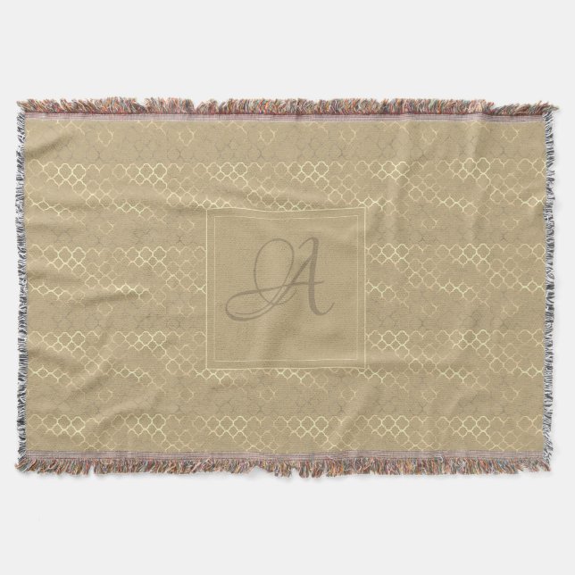 Sojabohnen-Monogram-Quatrefolienjacke Decke (Vorderseite)