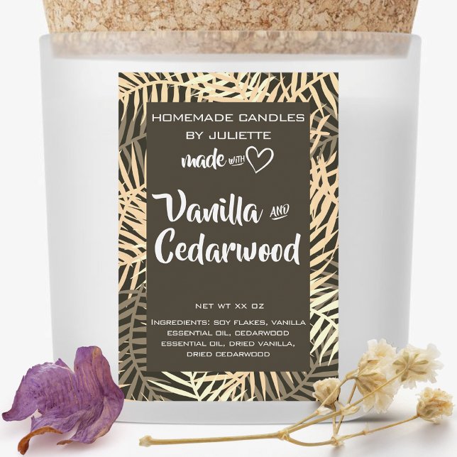 Sojakandalen Tropische Blätter Braunleaf-Verpackun Lebensmitteletikett (Von Creator hochgeladen)