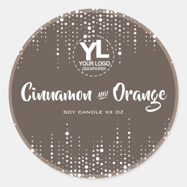 Sojakorben Verpackung Tropfrösche Glitzer braun Runder Aufkleber (Vorderseite)