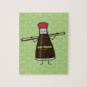 Sojasoßen-Flaschenwürze- Asiatsessstäbchen Puzzle