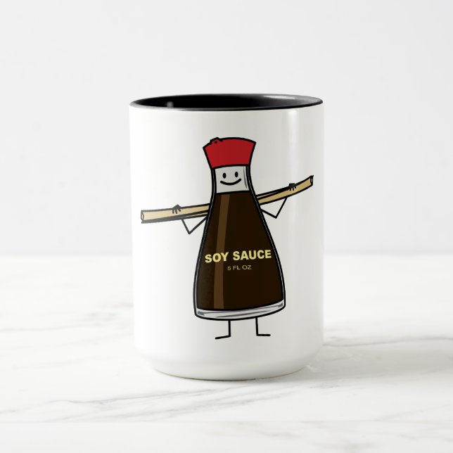 Sojasoßen-Flaschenwürze- Asiatsessstäbchen Tasse (Zentrum)
