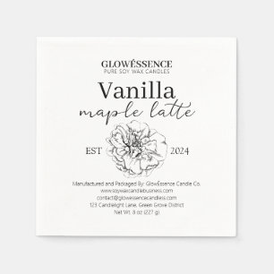 Sojawachs-Kerzenetikett Blumen-Vanille-Aroma Serviette
