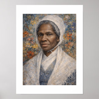 Sojourner Truth-Porträt Blumenmalerei Poster