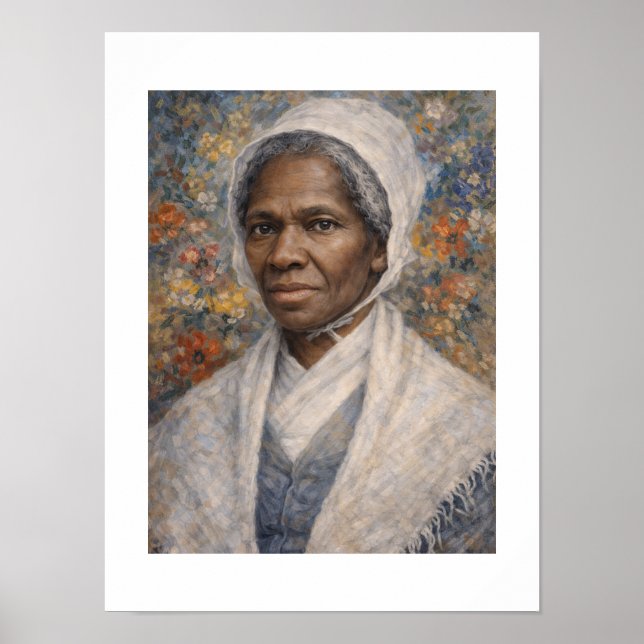 Sojourner Truth-Porträt Blumenmalerei Poster (Vorne)