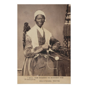 Sojourner Truth Sepia Foto mit Schattenaufzeichnun Poster