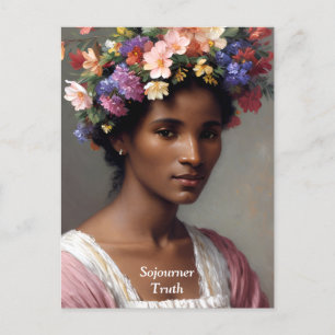 Sojourner Wahrheit Portrait mit Blumenkrone Postkarte