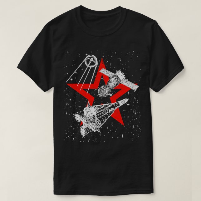 Sojus-Rakete Sojus-Raumfahrzeug Sputnik-Satellit 3 T-Shirt (Design vorne)