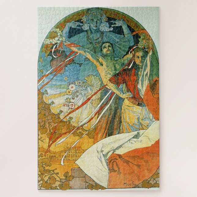 Sokol Festival von Alphonse Mucha Puzzle (Vertikal)