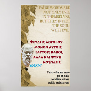 Sokrates berühmtes Zitat - Falsche Wörter Poster