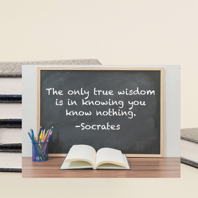 Sokrates on True Wisdom Philosophy Quote Card (Von Creator hochgeladen)