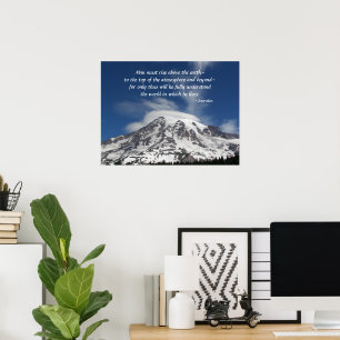 Sokrates Quote Mount Rainier Fotografy Poster