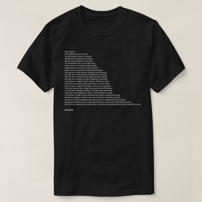 Sokrates Quotes Classic TShirt (Design vorne)