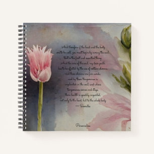 Sokrates Soul Health Quote Rosa Blume Journal Notizbuch