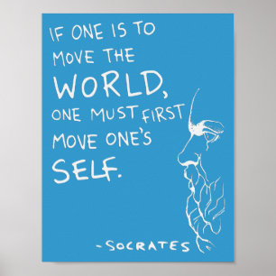 Sokrates' Zitatposter "Move the World" (Blau) Poster