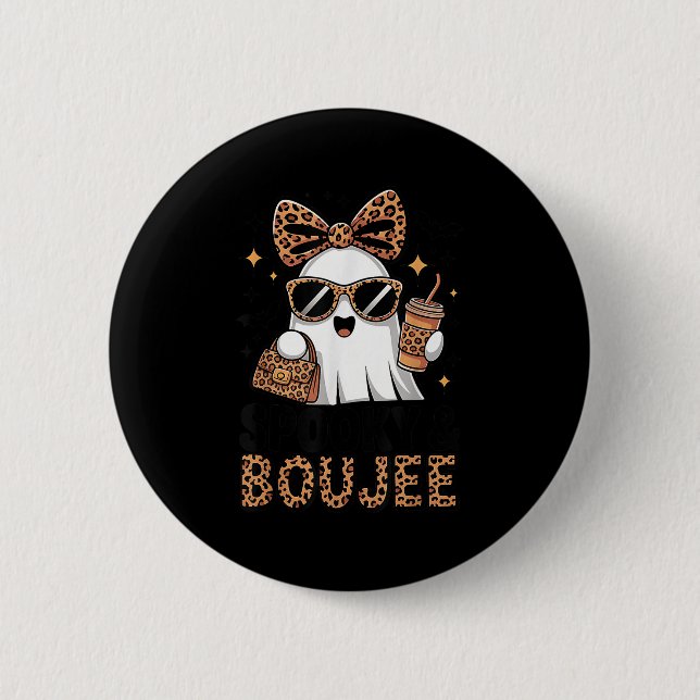 Soky &amp; Boujee Ghost Coquette Leopard Boo Jee H Button (Vorderseite)