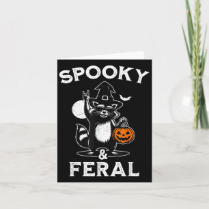 Soky and Ferry Halloween Raccoon Funny Karte