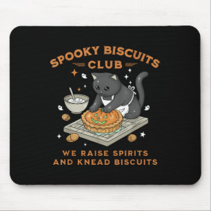 Soky Biscuits Club Black Cat Pumpkin Halloween Bak Mousepad